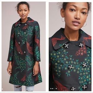 Anthro Peacock Tailored Coat sz S by Love Binetti